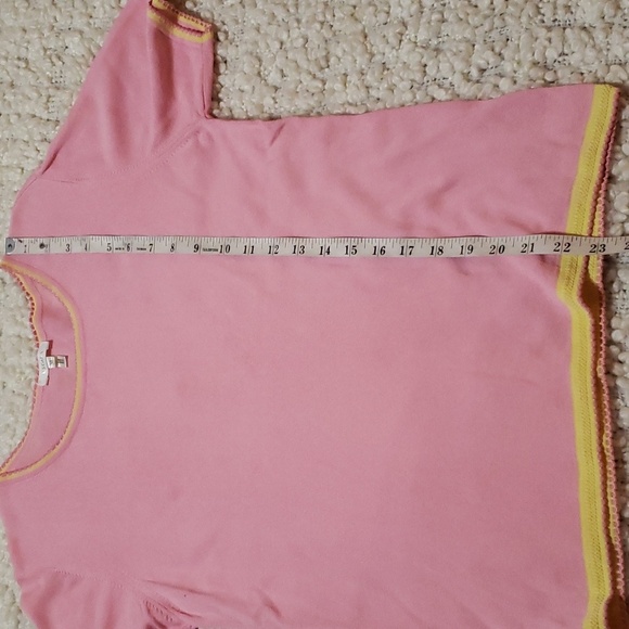 Vintage Escada women's pink and yellow trim tshirt m - Picture 5 of 5